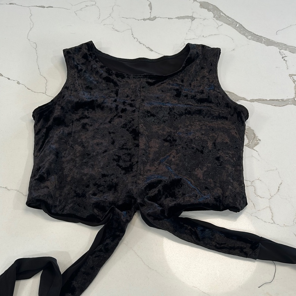 Black Velvet Top ties in front